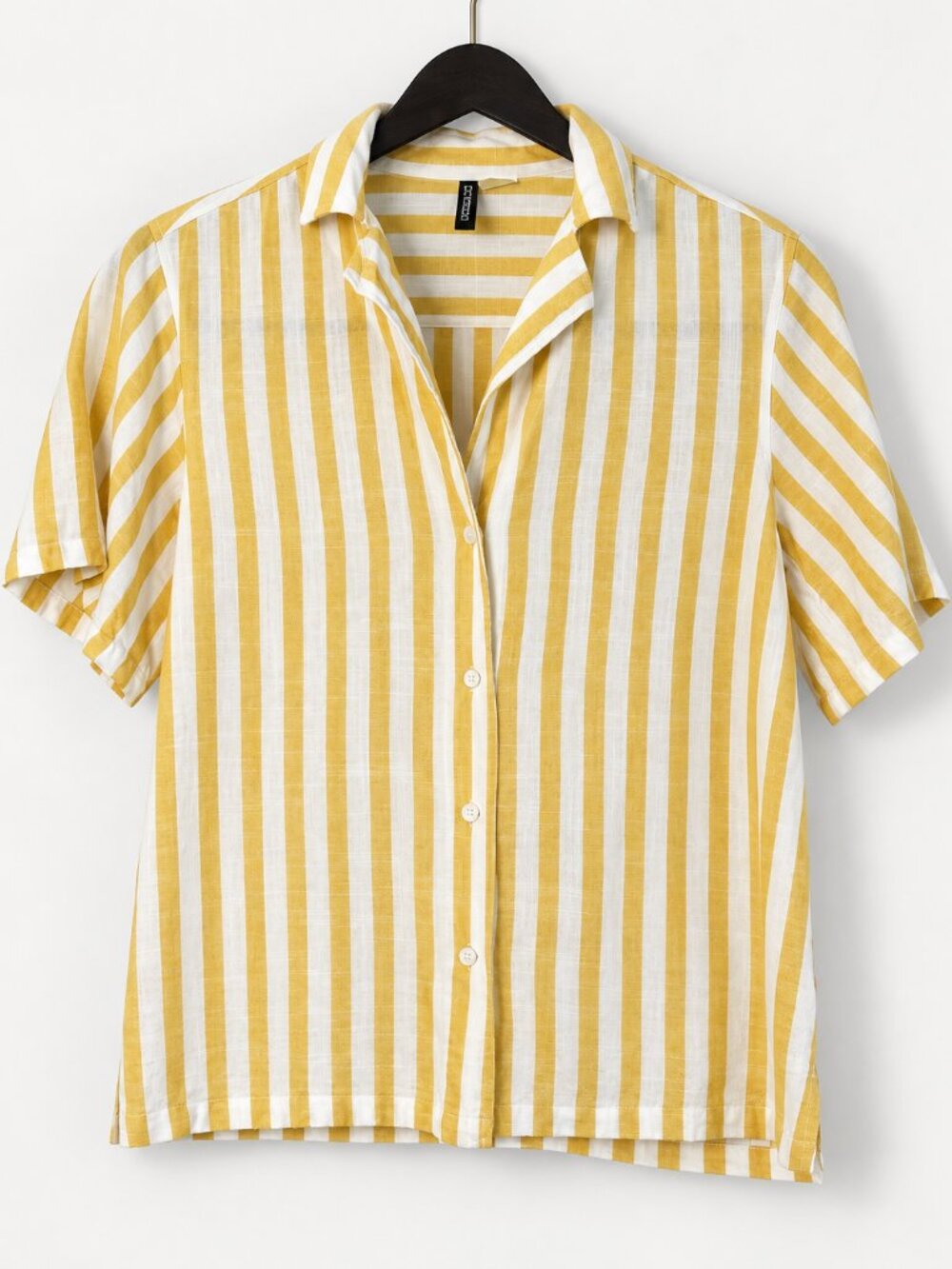 H&M Yellow & White Striped Short-Sleeve Button-Up Shirt w matching Striped Pants
